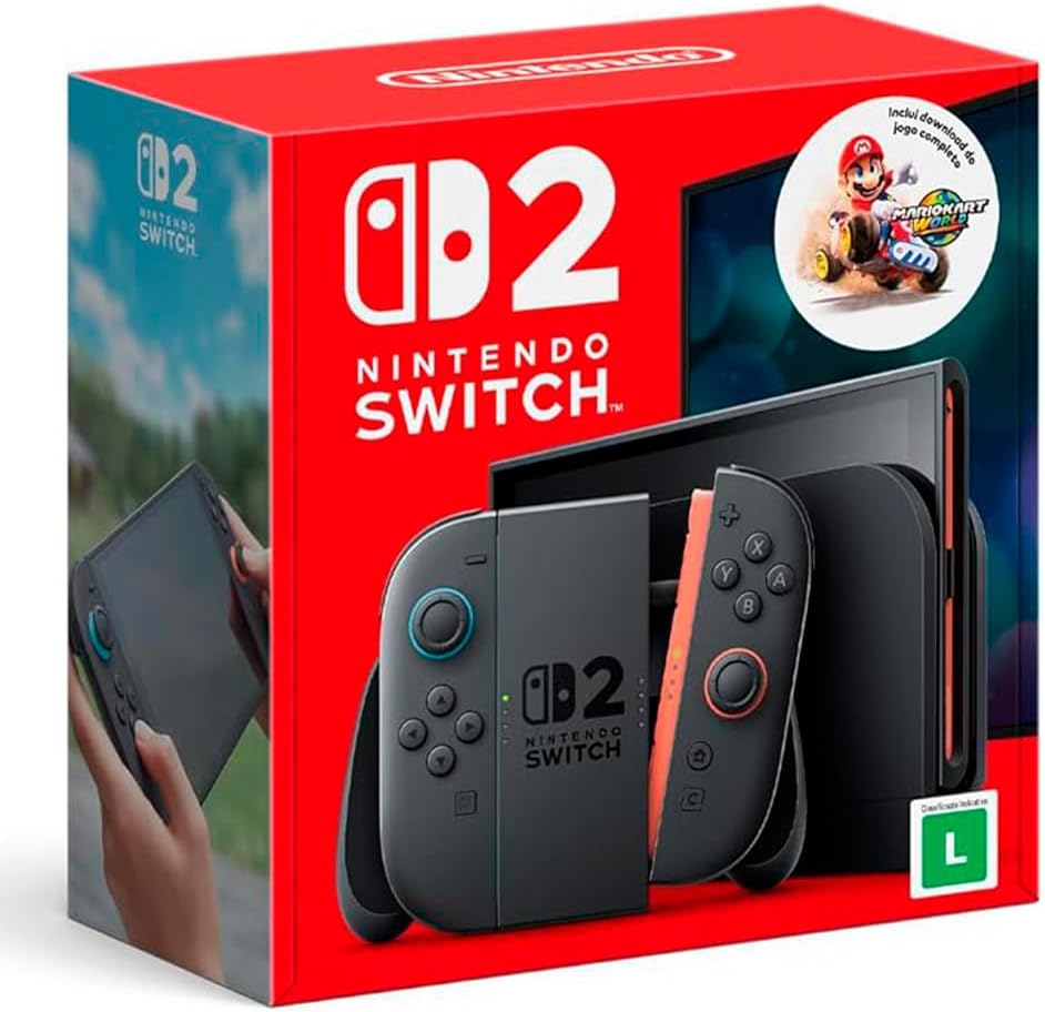 Console Nintendo Switch 2 Bundle com Jogo Digital Mario Kart World – Modelo Nacional