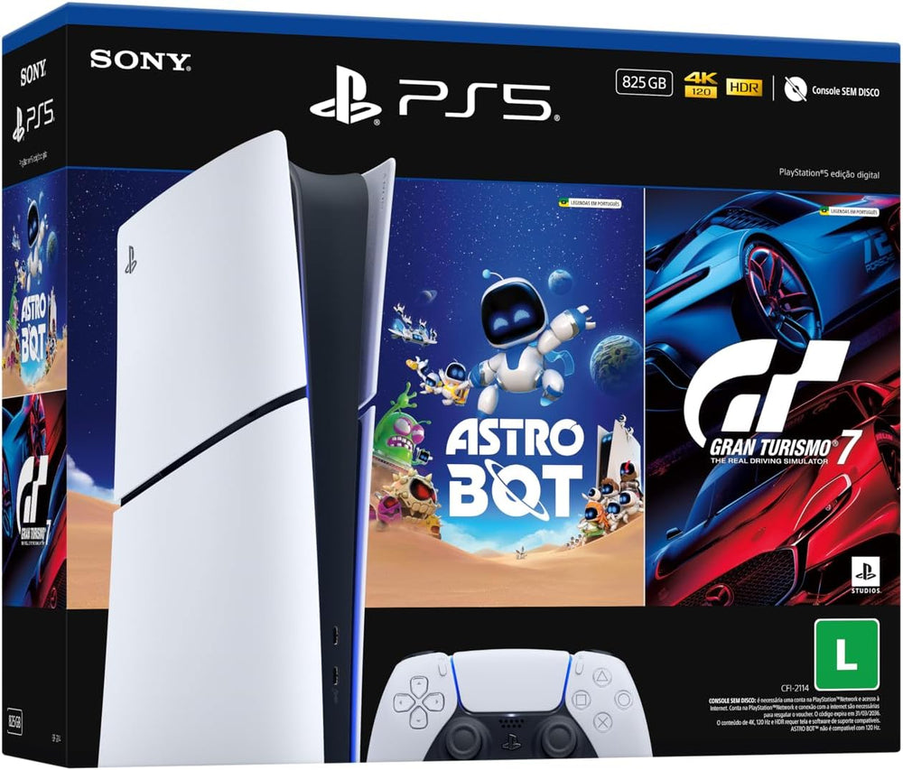 Console PlayStation 5 Slim Digital 825GB – Pacote ASTRO BOT e Gran Turismo 7